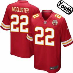 [NEW,Sewn-on]Dexter McCluster Youth Football Jersey - KC #22 MCCLUSTER Jersey (Red) For Youth/Kid