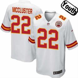 [NEW,Sewn-on]Dexter McCluster Youth Football Jersey - KC #22 MCCLUSTER Jersey (White) For Youth/Kid