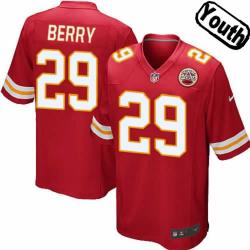 [NEW,Sewn-on]Eric Berry Youth Football Jersey - KC #29 BERRY Jersey (White) For Youth/Kid