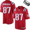 [NEW,Sewn-on]Rob Gronkowski Youth Football Jersey - New England #87 GRONKOWSKI Jersey (Red) For Youth/Kid