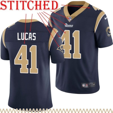 Navy Throwback Justin Lucas Jersey Los Angeles Rams #41