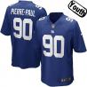 [NEW,Sewn-on]Jason Pierre-Paul Youth Football Jersey - NY-G #90 PIERRE-PAUL Jersey (Blue) For Youth/Kid