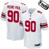 [NEW,Sewn-on]Jason Pierre-Paul Youth Football Jersey - NY-G #90 PIERRE-PAUL Jersey (White) For Youth/Kid