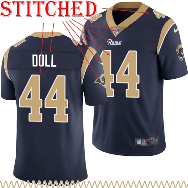 Navy Throwback Don Doll Jersey Los Angeles Rams #44