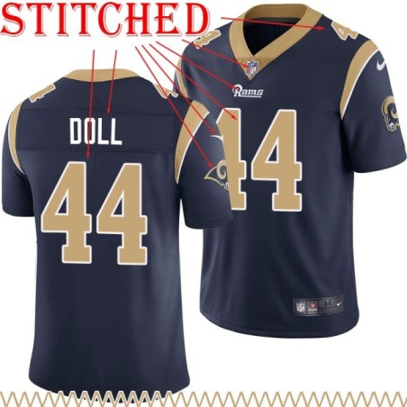 Navy Throwback Don Doll Jersey Los Angeles Rams #44