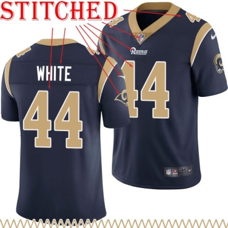 Navy Throwback Russell White Jersey Los Angeles Rams #44