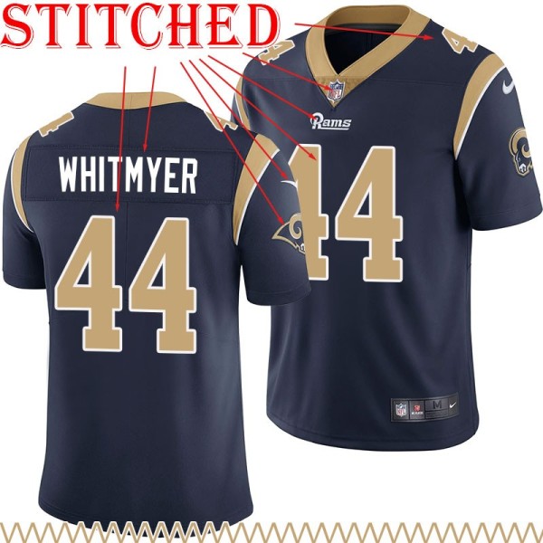 Navy Throwback Nat Whitmyer Jersey Los Angeles Rams #44