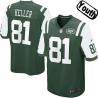 [NEW,Sewn-on]Dustin Keller Youth Football Jersey - NY-J #81 KELLER Jersey (Green) For Youth/Kid