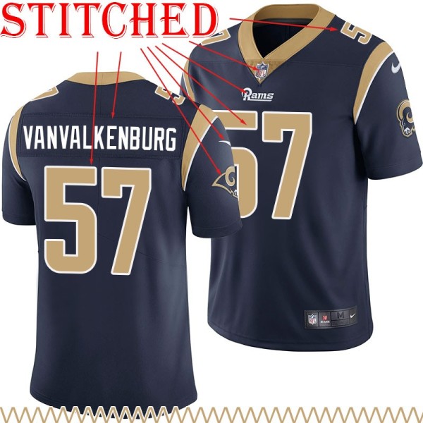 Navy Throwback Zach VanValkenburg Jersey Los Angeles Rams #57