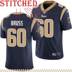 Navy Throwback Logan Bruss Jersey Los Angeles Rams #60