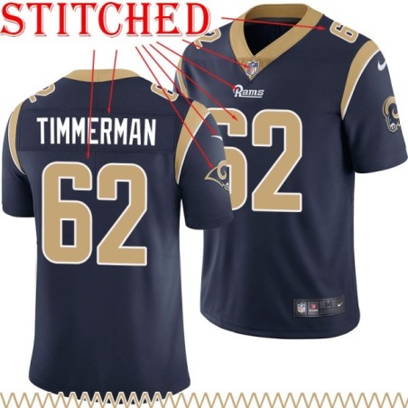 Navy Throwback Adam Timmerman Jersey Los Angeles Rams #62