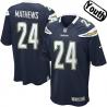 [NEW,Sewn-on]Ryan Mathews Youth Football Jersey - San Diego #24 MATHEWS Jersey (Navy) For Youth/Kid