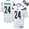 [NEW,Sewn-on]Ryan Mathews Youth Football Jersey - San Diego #24 MATHEWS Jersey (White) For Youth/Kid