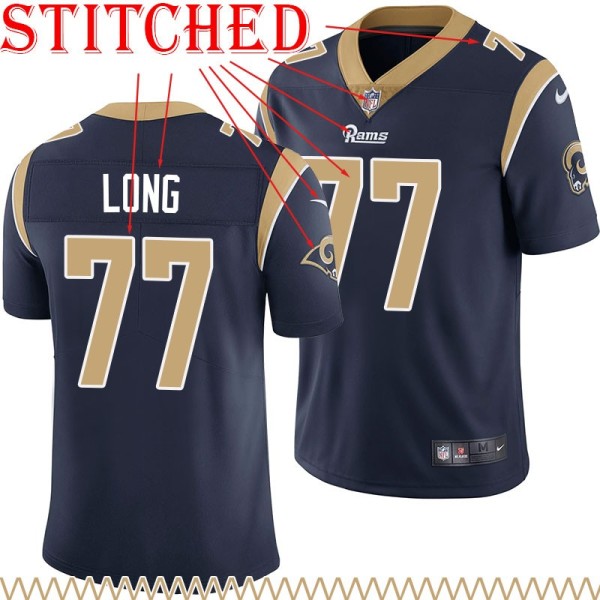Navy Throwback Jake Long Jersey Los Angeles Rams #77
