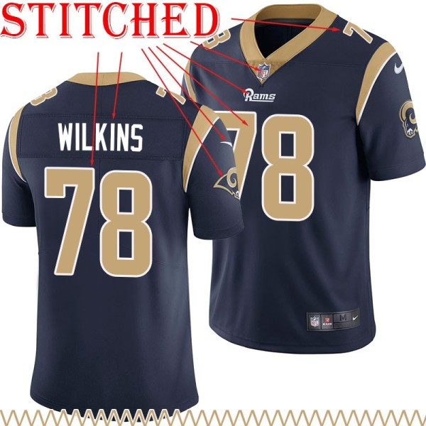Navy Throwback Roy Wilkins Jersey Los Angeles Rams #78
