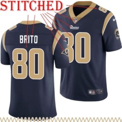 Navy Throwback Gene Brito Jersey Los Angeles Rams #80