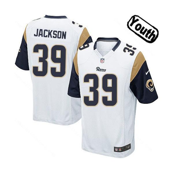 [Sewn-on,Youth]Steven Jackson St Louis Youth Football Jersey(White)