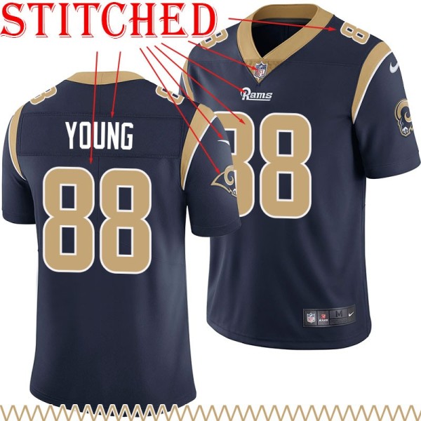 Navy Throwback Mike Young Jersey Los Angeles Rams #88