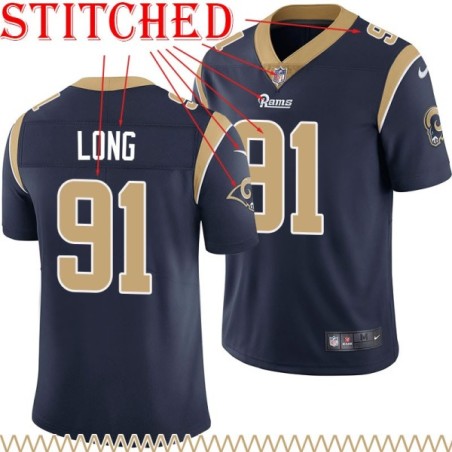 Navy Throwback Chris Long Jersey Los Angeles Rams #91