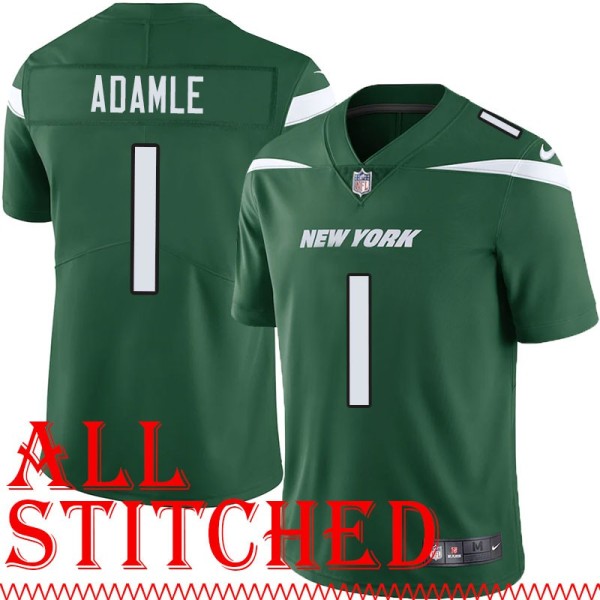 Green Home Mike Adamle Jersey New York Jets #1