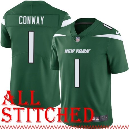 Green Home Brett Conway Jersey New York Jets #1