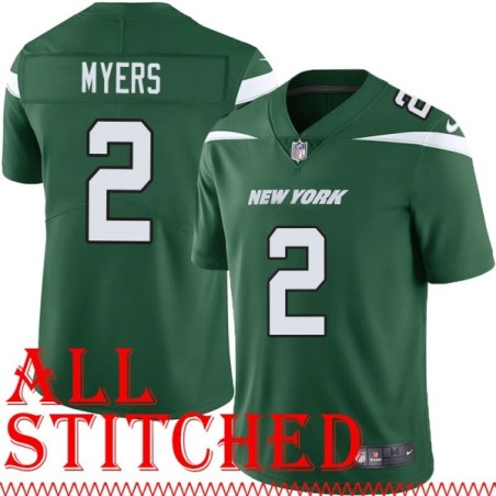 Green Home Jason Myers Jersey New York Jets #2