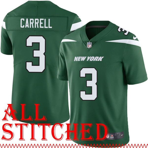 Green Home Duane Carrell Jersey New York Jets #3