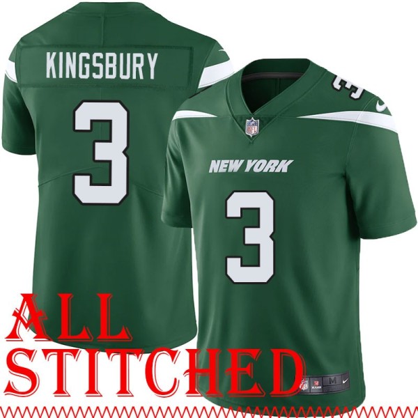 Green Home Kliff Kingsbury Jersey New York Jets #3