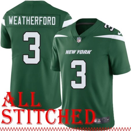 Green Home Steve Weatherford Jersey New York Jets #3