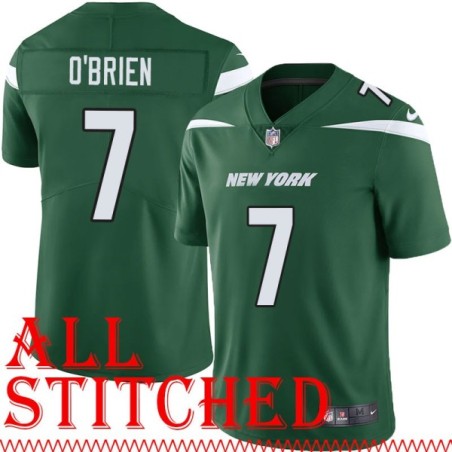 Green Home Ken O'Brien Jersey New York Jets #7