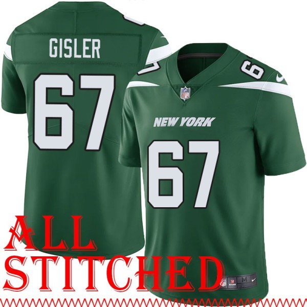 Green Home Mike Gisler Jersey New York Jets #67
