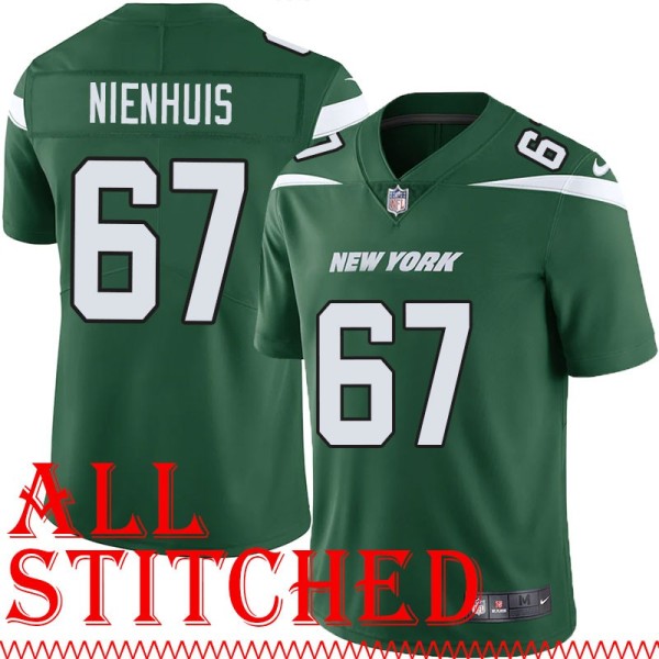Green Home Doug Nienhuis Jersey New York Jets #67