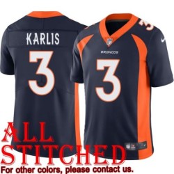 Navy Alternate Rich Karlis Jersey Denver Broncos #3