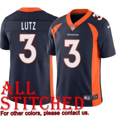 Navy Alternate Wil Lutz Jersey Denver Broncos #3