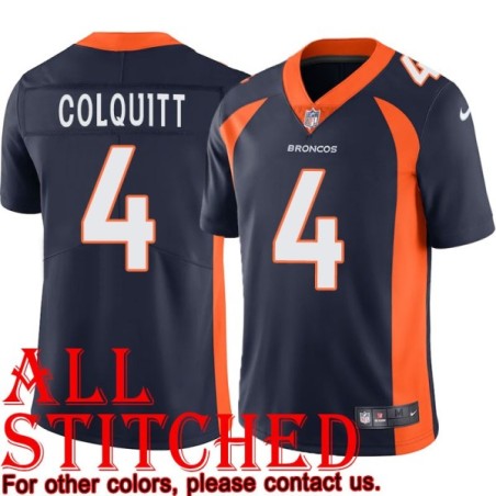 Navy Alternate Britton Colquitt Jersey Denver Broncos #4