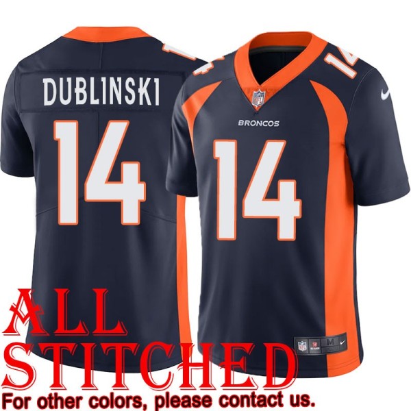 Navy Alternate Tom Dublinski Jersey Denver Broncos #14