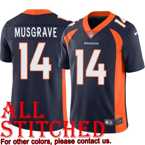 Navy Alternate Bill Musgrave Jersey Denver Broncos #14