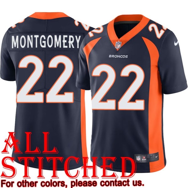 Navy Alternate Alton Montgomery Jersey Denver Broncos #22