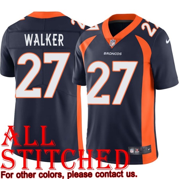 Navy Alternate Denard Walker Jersey Denver Broncos #27