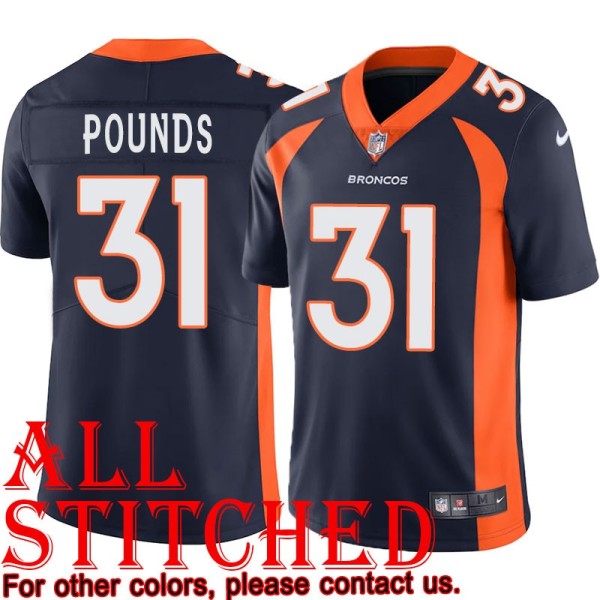 Navy Alternate Darryl Pounds Jersey Denver Broncos #31