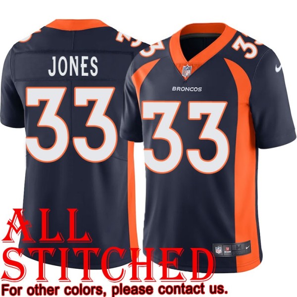 Navy Alternate Nate Jones Jersey Denver Broncos #33