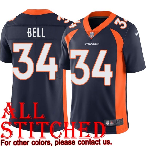 Navy Alternate Josh Bell Jersey Denver Broncos #34