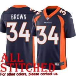 Navy Alternate Hardy Brown Jersey Denver Broncos #34