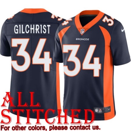 Navy Alternate Cookie Gilchrist Jersey Denver Broncos #34