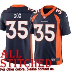 Navy Alternate Jeremy Cox Jersey Denver Broncos #35