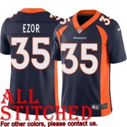Navy Alternate Blake Ezor Jersey Denver Broncos #35