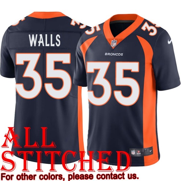 Navy Alternate Lenny Walls Jersey Denver Broncos #35