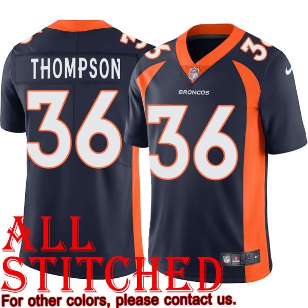 Navy Alternate Bill Thompson Jersey Denver Broncos #36