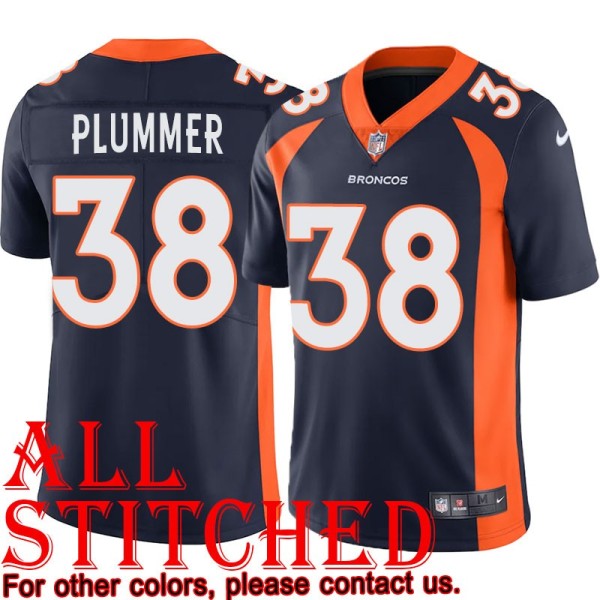 Navy Alternate Bruce Plummer Jersey Denver Broncos #38