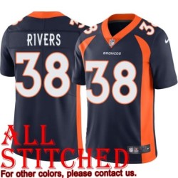 Navy Alternate Reggie Rivers Jersey Denver Broncos #38